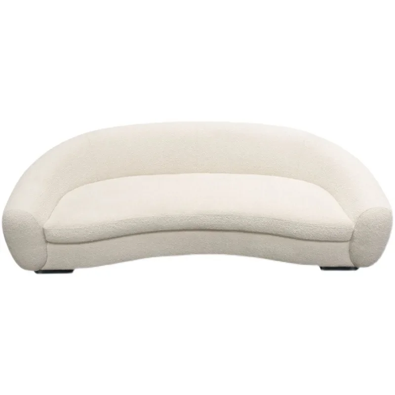 

Nordic modern simple curved small apartment sofa, French light luxury creative hotel club lamb wool