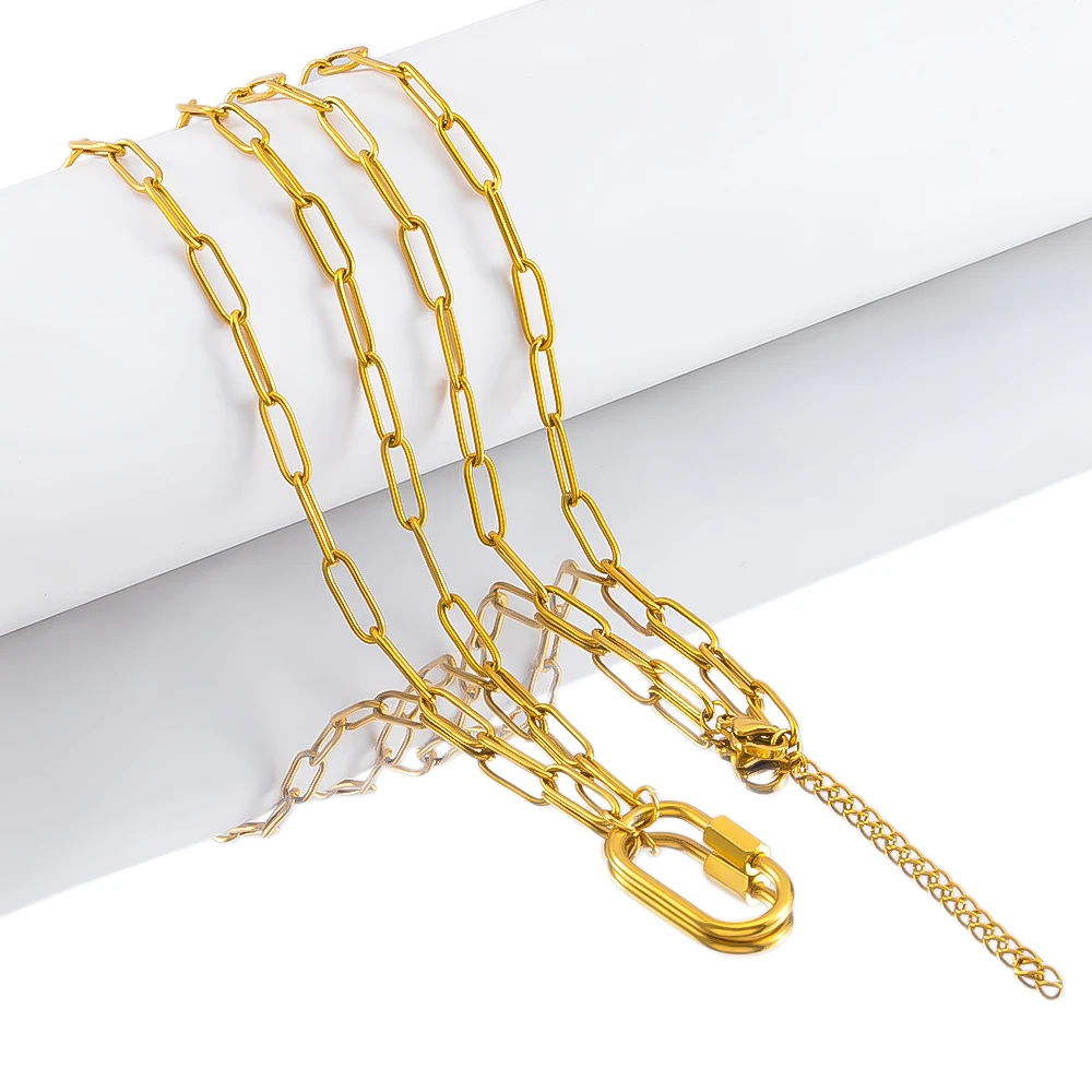 DIY 목걸이 팔찌 18K 골드 용광로 도금 미니멀리스트 스타일 재료에 대한 스테인레스 스틸 체인의 1pcs 수제 조립