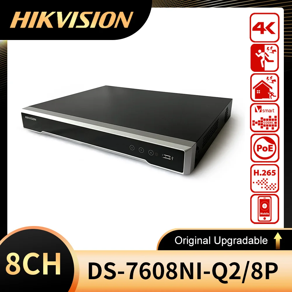 

Hikvision DS-7616NI-Q2/16P 8/16CH with POE Ports 4K H.265 2 SATA NVR DS-7608NI-Q2/8P Network Video Recorder CCTV System