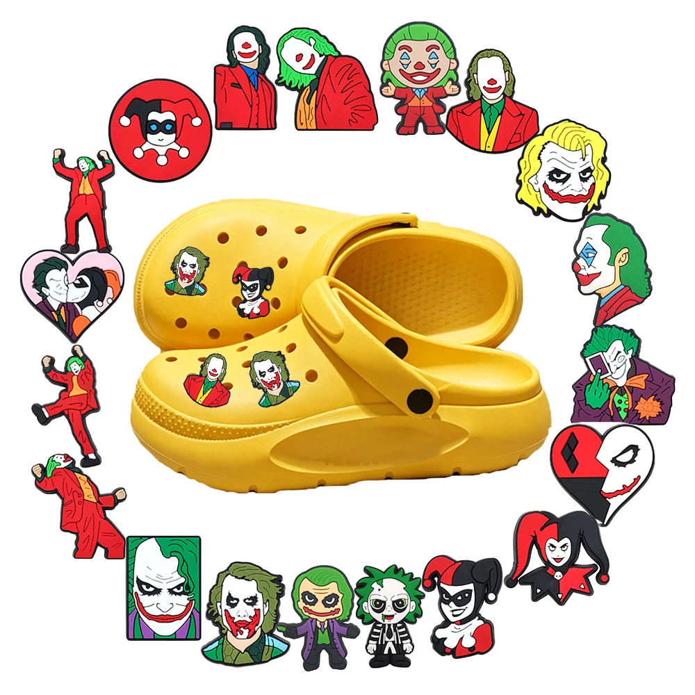 19pcs Creativity Funny Clown Cartoon Series PVC Shoe Charms Accessories DIY Detachable Waterproof Shoe Decorations Gifts