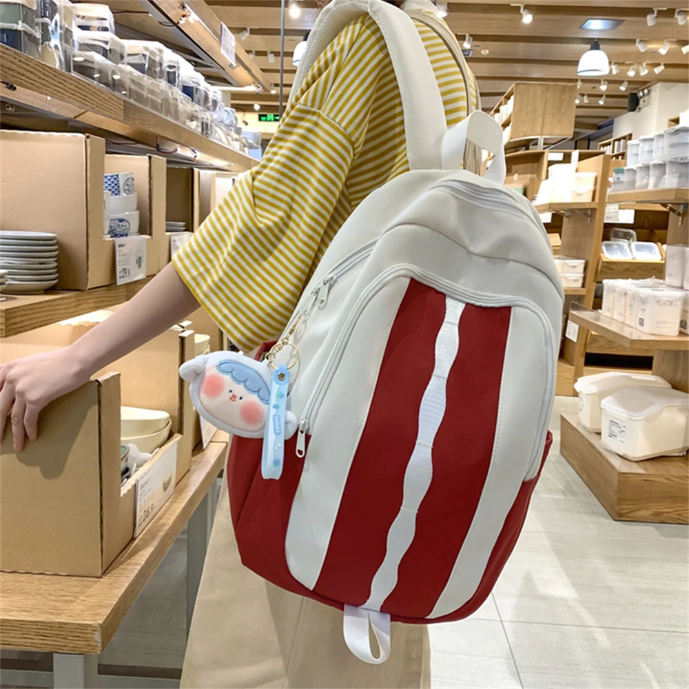 Panelled Design High Quality Nylon Ladies Backpacks New Large-capacity Women Bags and Teenagers Notes Are Computer Backpacks Sac