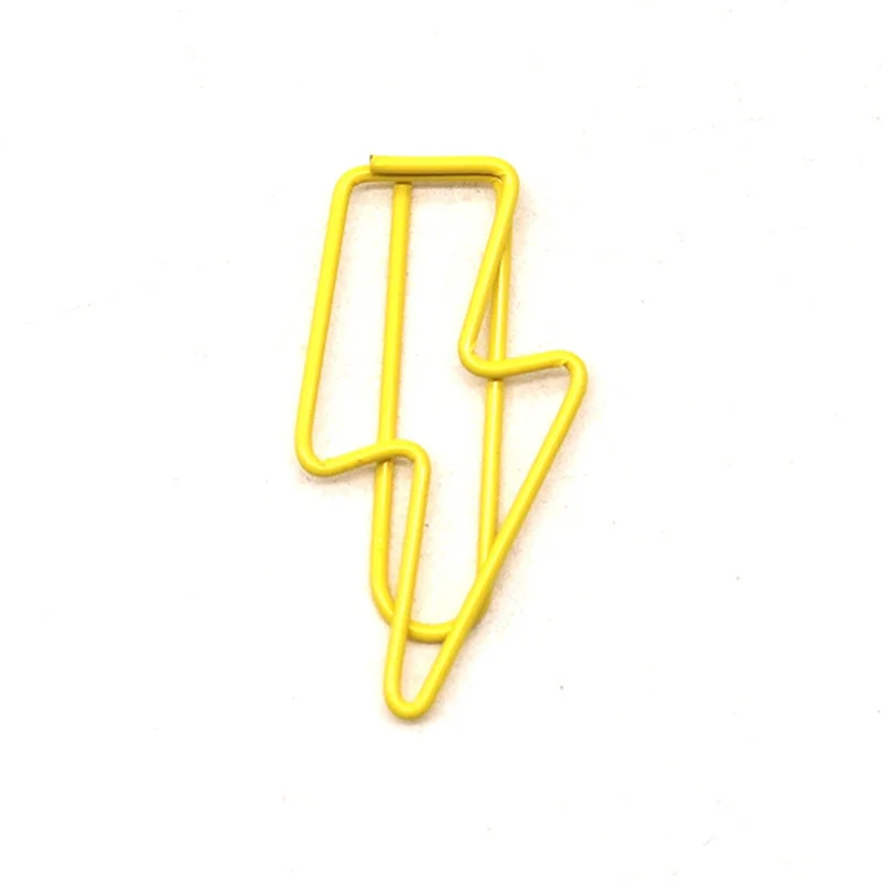 100 Pcs Lightning-Shaped Paper Clips - Metal Paperclips Set For Office, School File Organization, Desktop,Party Decor