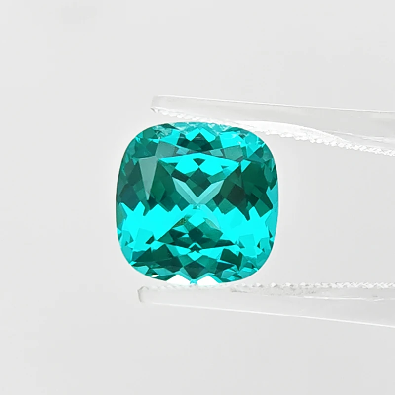 Laborgezüchtete Paraiba Quadratische Kissen-Charms DIY Hochwertige Schmuckherstellungsmaterialien für Ringe, Anhänger, Ohrringe mit Wählbarem Zertifikat – Detail 10