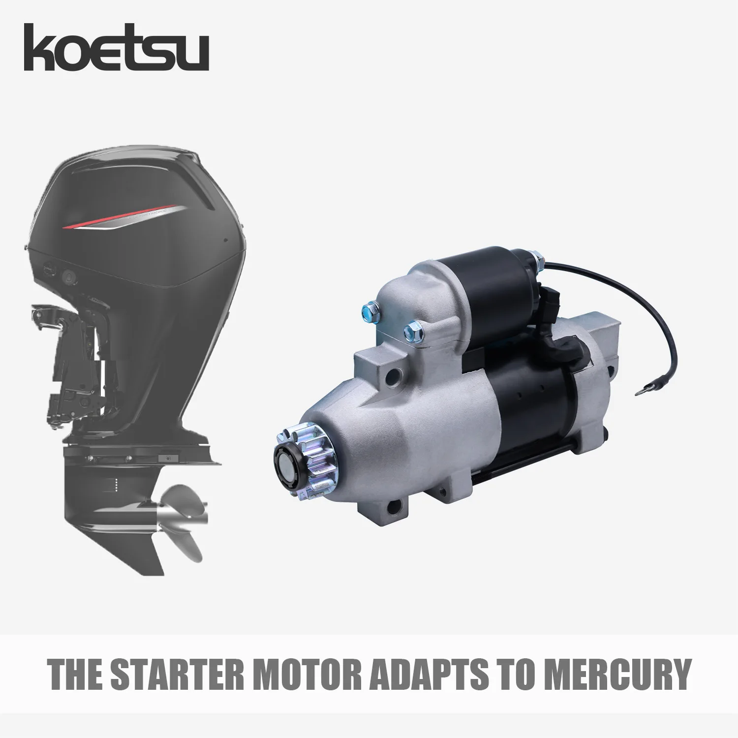 KOETSU starter motor - Suitable for Mercury outboard propeller engines (6-250 HP, 2-stroke 4-stroke)