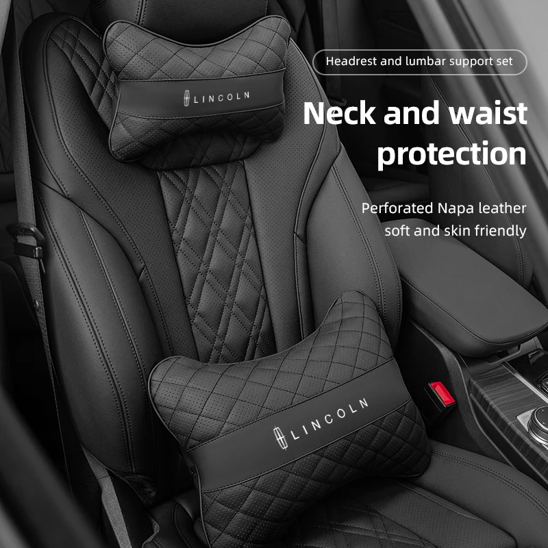 

Car Seat Neck Pillow Headrest Lumbar Waist Support Cushion For Lincoln Navigator Continental Nautilus Aviator MKZ MKX MKC MKT