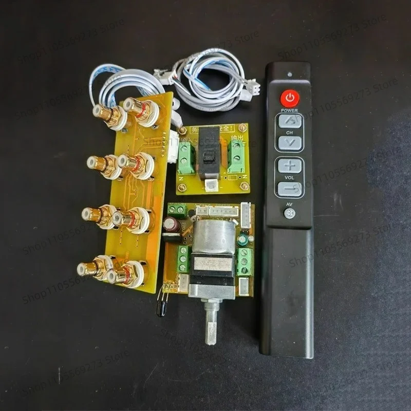 4 In 1 Out Audio Signal Selector Board Infrared Remote Volume Control Potentiometer Module