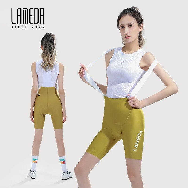 

LAMEDA Cycling Bib Shorts UPF50+ Sun Protection Women Spring Summer With Sponge Cushion Breathable MTB Road Bike Shorts