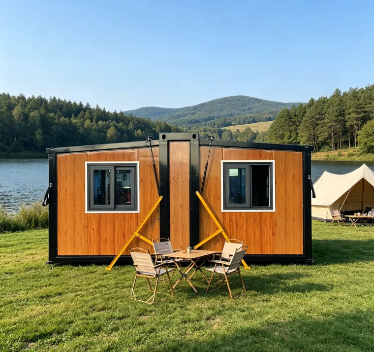 Foldable House with LED Lighting System, Pre-Wired Electrical, Plug in and Use