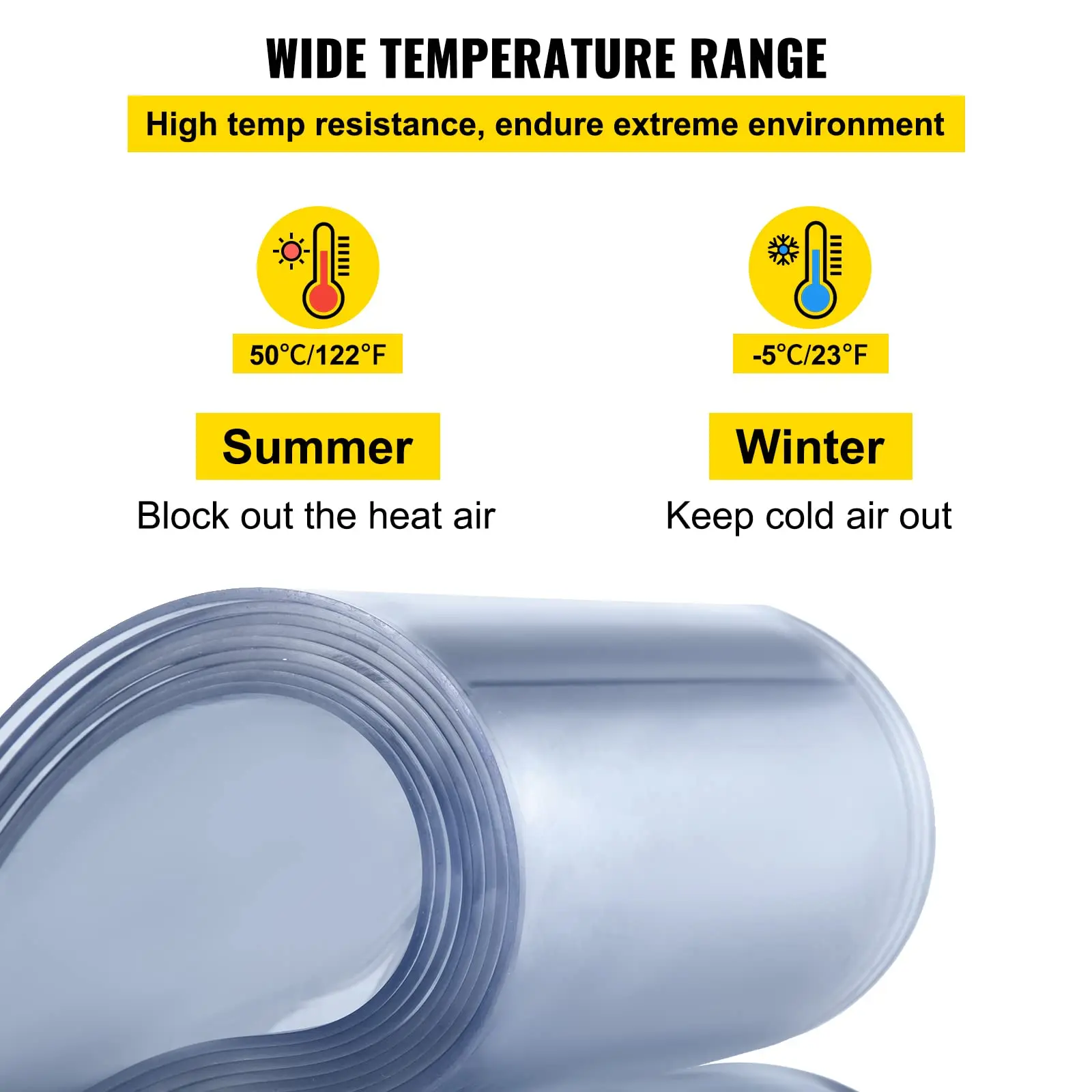 Windproof PVC Door Curtain Strip, Transparent Air Conditioning Soft Curtain Strip, Screen, Indoor and Outdoor Insulation