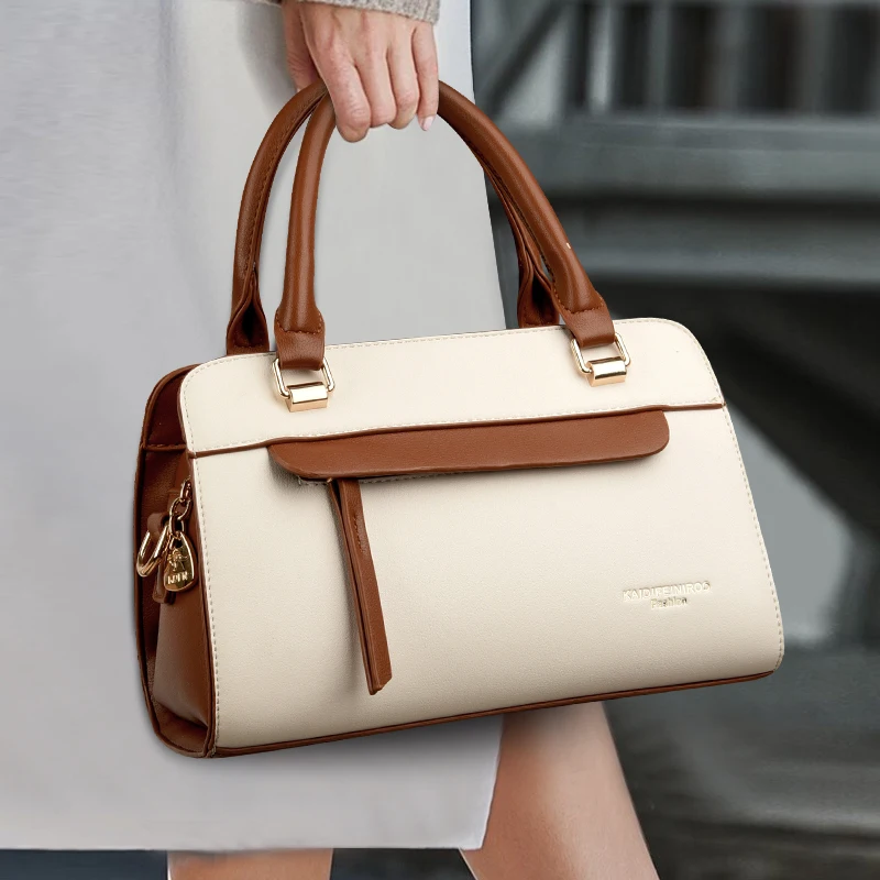 

2025 Women's Handbag New Arrival - Stylish Crossbody & Shoulder Bag Casual Tote with Color Block Design