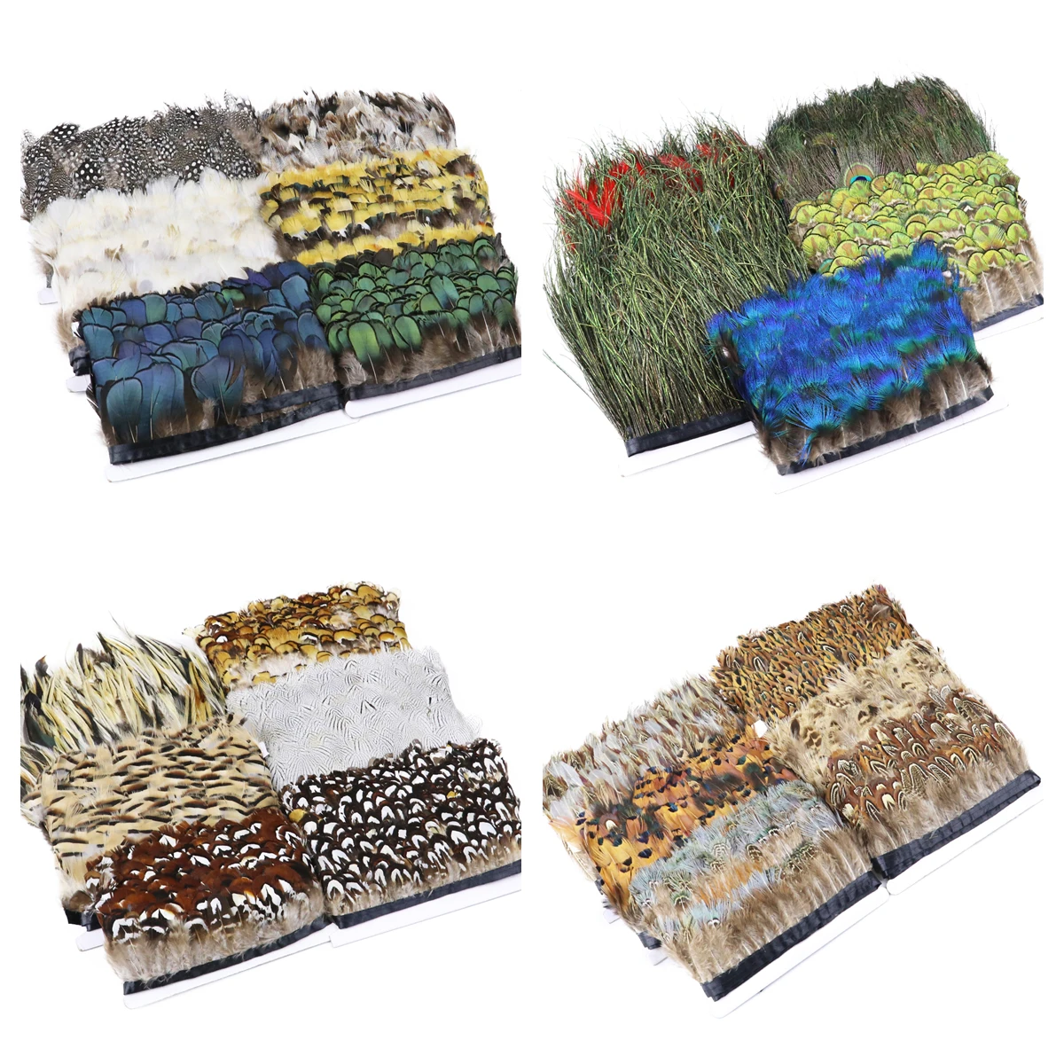 Wholesale Small Pheasant Chicken Feather Trims 10M Rooster Feathers Ribbon Peacock Plumas Fringe for Needlework and Handicrafts