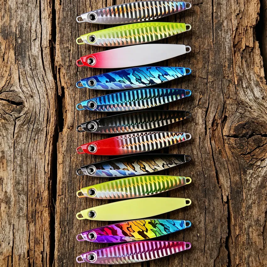 12pcs Fishing Metal Lures Jig 7g 12g 17g 22g 30g 40g Jigs Sea Fishing Spoon Bait Sinking Lure Jigging Vibe Blade For Pike Bass
