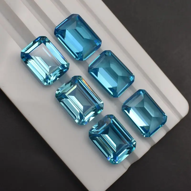 

Pretty Aquamarine Stone Emerald Cut VVS Loose Gemstones for Jewelry Making Accessories DIY Jewelry /Collection/Inlay/Gift