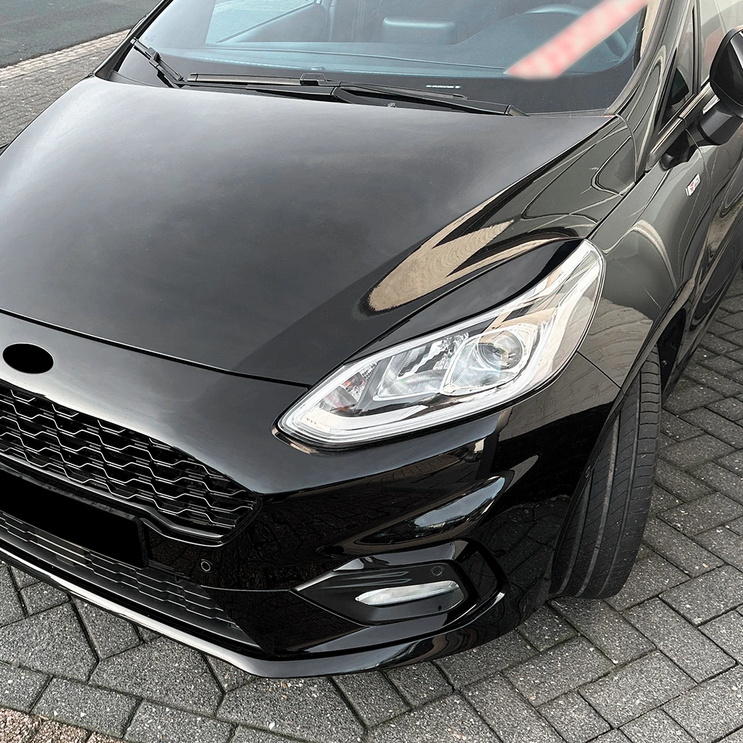 포드 피에스타 MK8 2017-2020 자동차 액세서리 헤드라이트 아이리드 헤드 라이트 램프 눈썹 커버 트림 헤드라이트 눈썹 2개