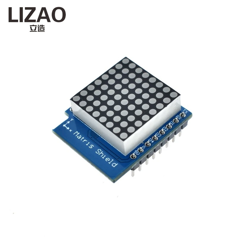 LIZAO Matrix LED Shield V1.0.0, 8×8 Dot Matrix Display Controller Module, Digital Signal Output Board for WEMOS D1 Mini