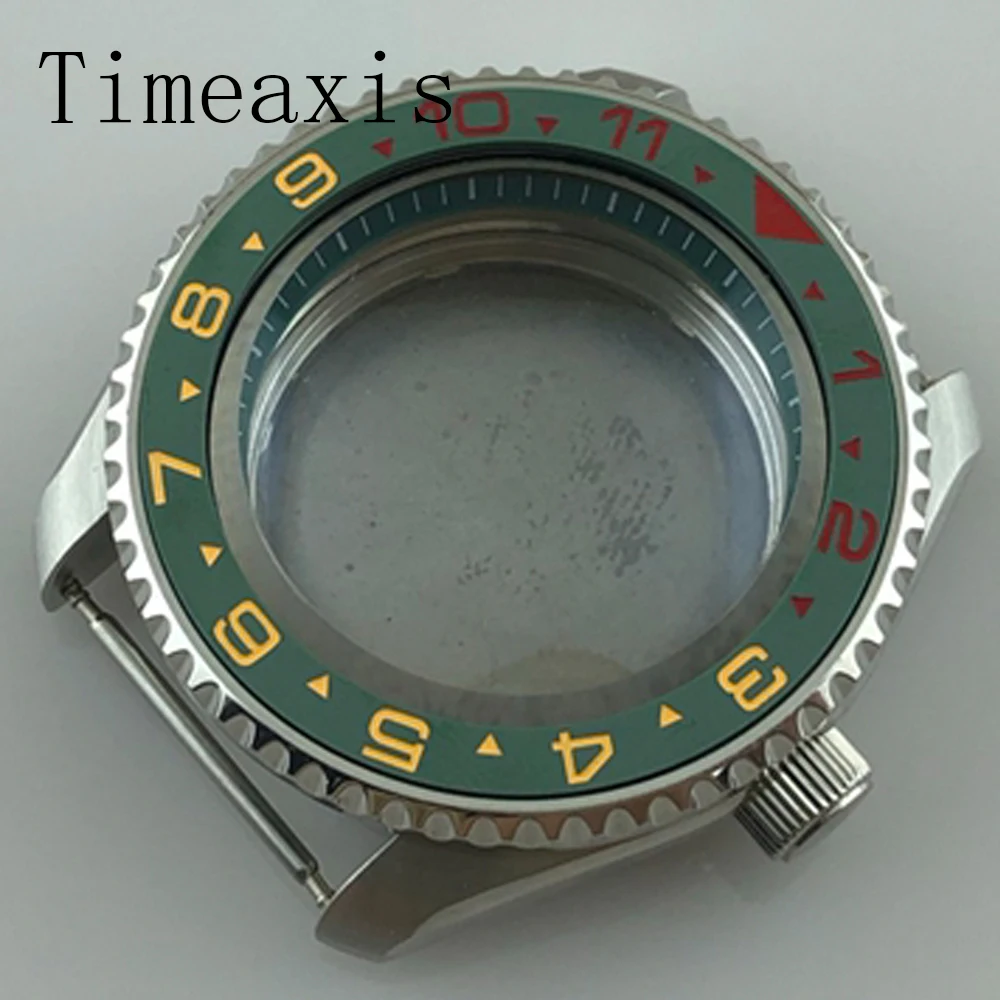 

Корпус из нержавеющей стали Timeaxis 42 мм, зеленое декоративное кольцо, сапфировое стекло, подходит для часов с механизмом NH35/NH36, детали