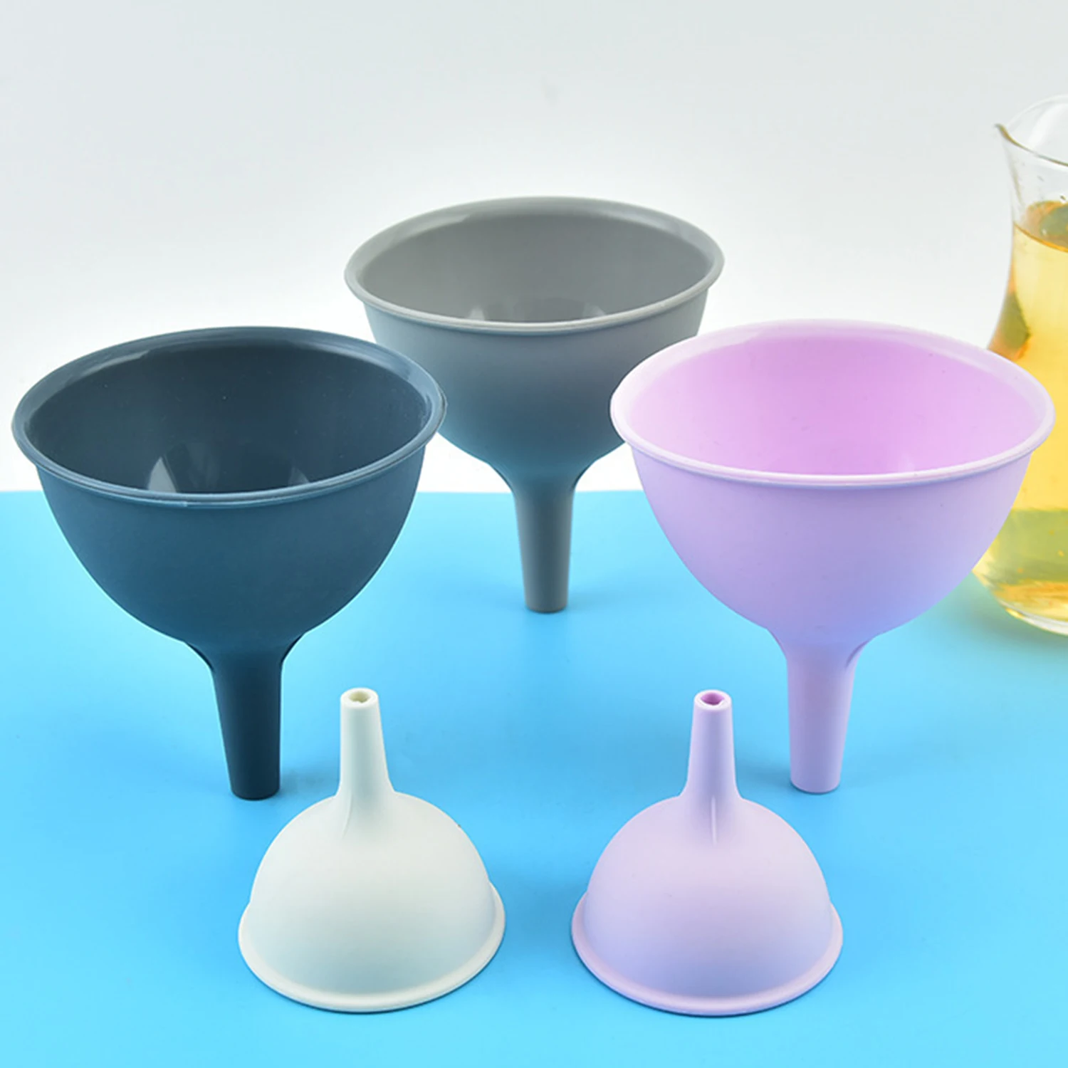 Household Silicone Funnel Multi-function Oil Pot Funnel Filter Separator Funnel Empty Bottle Packing Tool for Kitchen