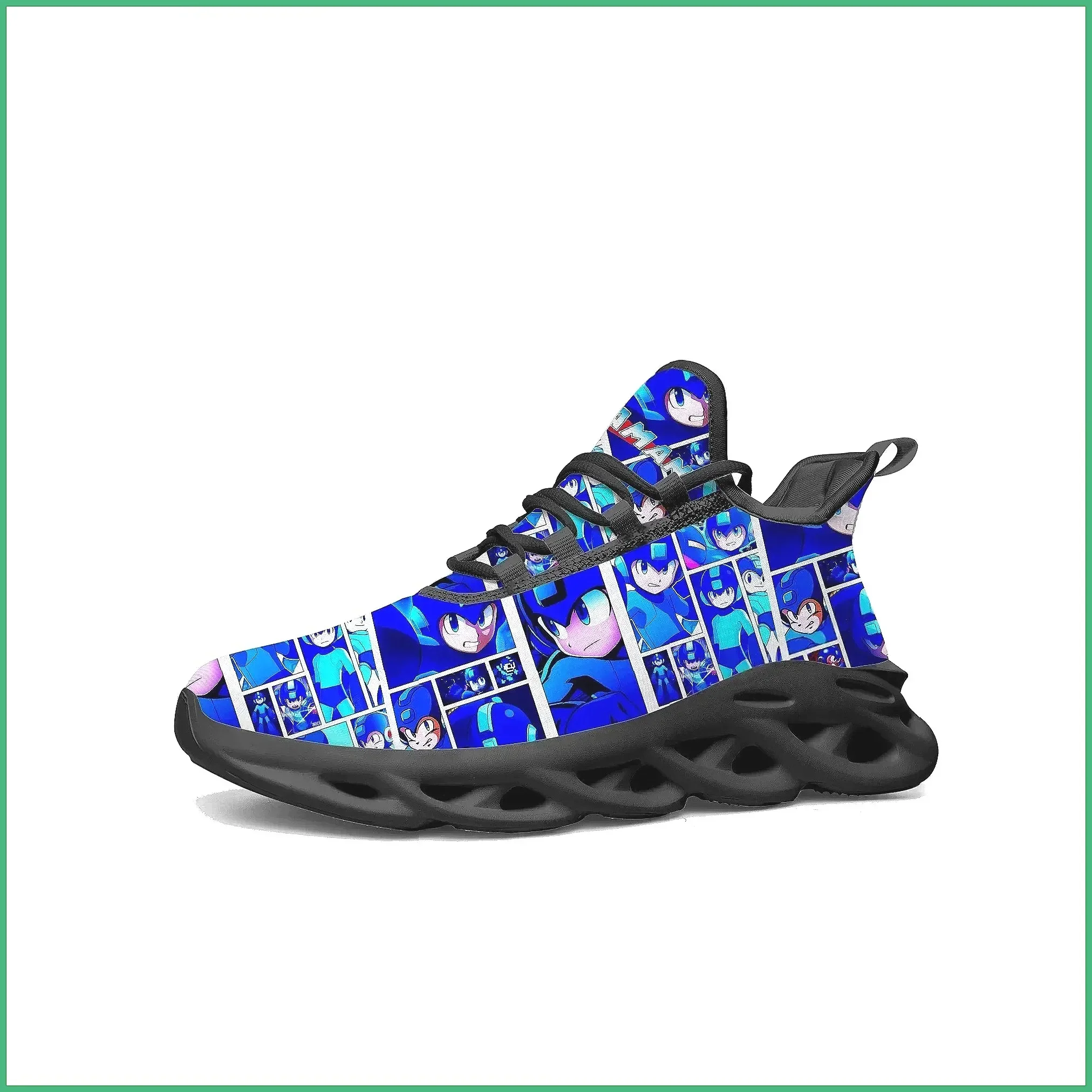 

Mega Man Cartoon Game Sports Sneakers, Unisex Running Shoes with Custom Lace-Up Design