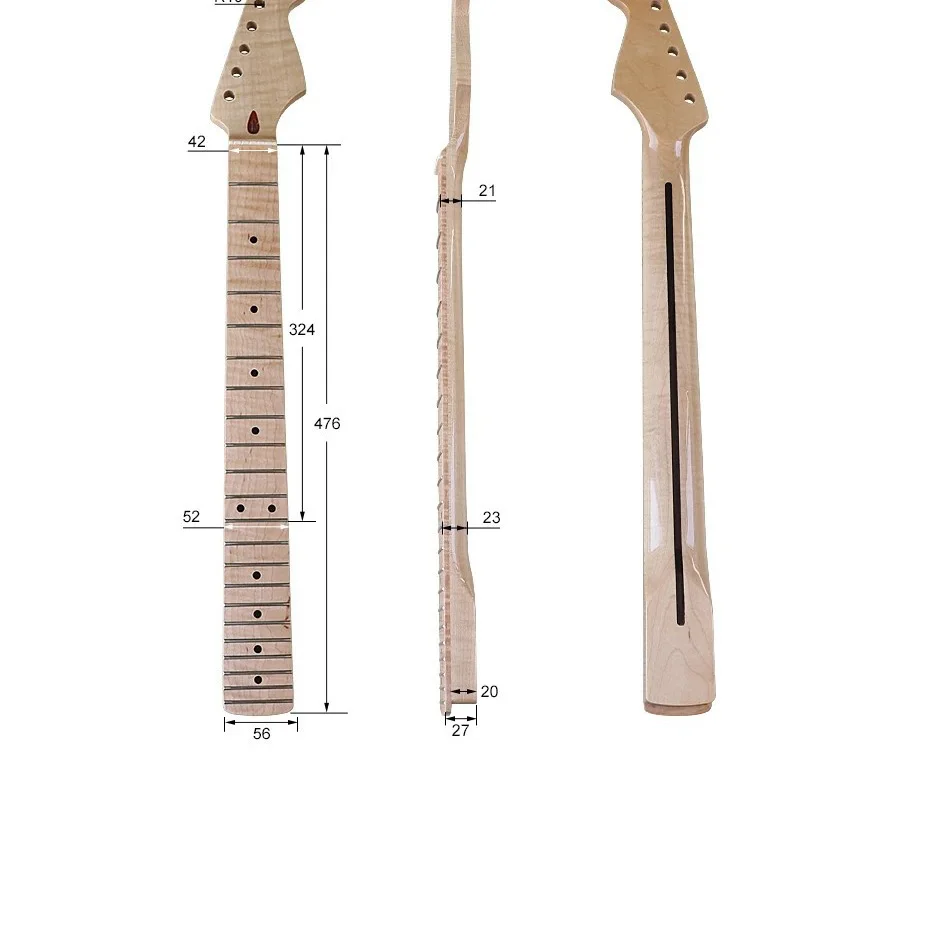 

6string 22pin Tiger Pattern ST Neck with Maple Bright Natural Tiger Pattern Handle Assembly DIY Guitar Accessories #64