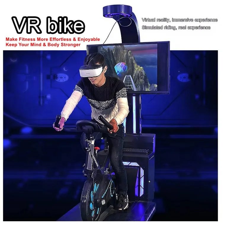 Kids Adults VR Bicycle Bike Simulator Sports Training Fitness 9D Racing Game Vr Theme Park Arcade Indoor Malls Exercise Machine