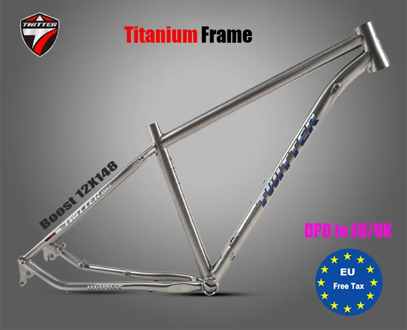 

Titanium MTB Frame Werner Thru Axle Boost 12x148mm 27.5/29er XC/AM Bicycle Inner Cable Super quality DPD to EU UK