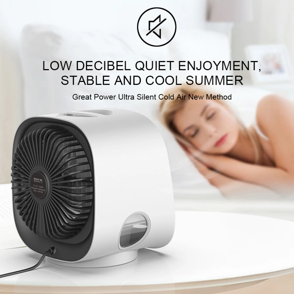 Mini Usb Fan,Desktop Mini Mist Cooler,3 Modes Ultra Quiet Portable Cooling Fan,With Colorful Night Light Air-Cooling Humidifier