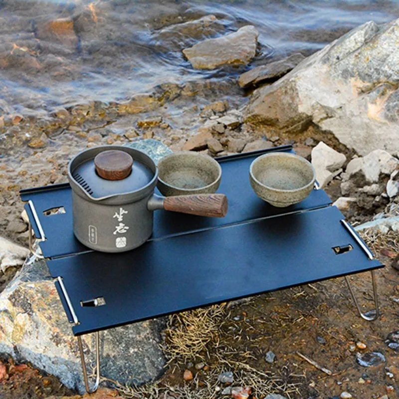 Aluminum Plate Folding Small Table Outdoor Aluminum Alloy Ultra-light Portable Mini Camping Leisure Tea Table