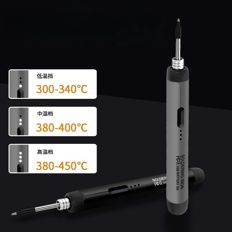 New USB Electric Soldering Iron Mini Small Soldering Kit Portable Home Use with Type-C Interface and 600mAh Battery