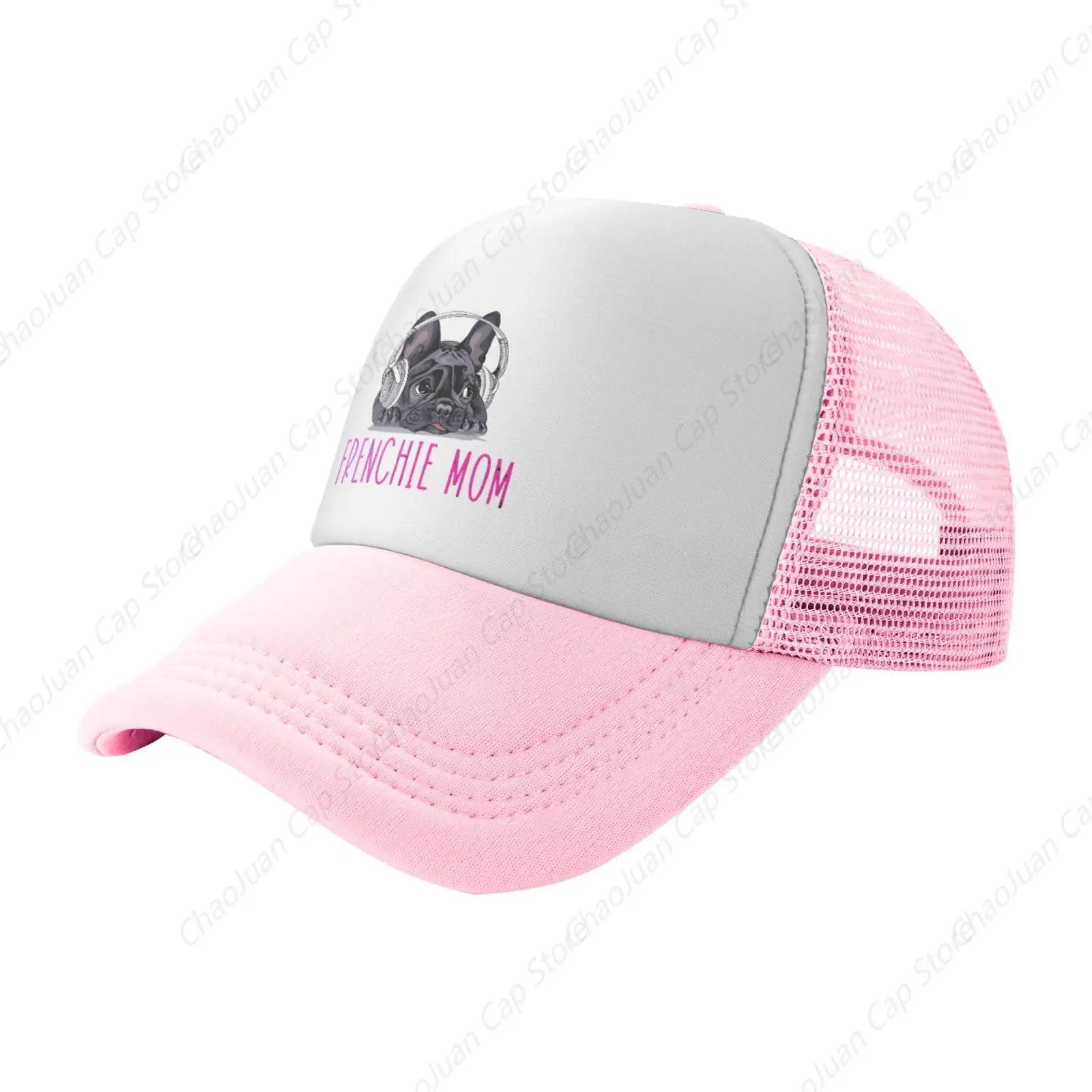 Pug Dog Frenchie Mom Trucker Hats Women Cute Trucker Cap Women Golf Trucker Hat Mesh Baseball Hats