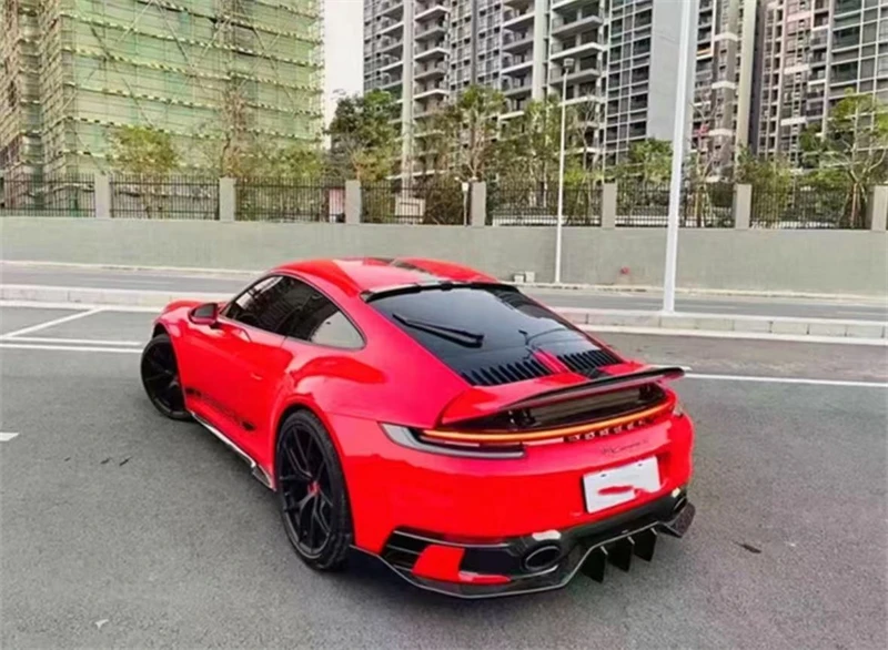 For Porsche panamera 911 992 2019 2020 2021 2022 ReaI Carbon Fiber Bumper Rear Lip Spoiler Kit