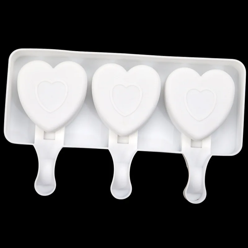 3 Cavity Love Cat\'s Claw Ice Cream Mould Food Grade Silicone Heart-Shaped DIY Chocolate Baking Pudding Mold Kitchen Accessories