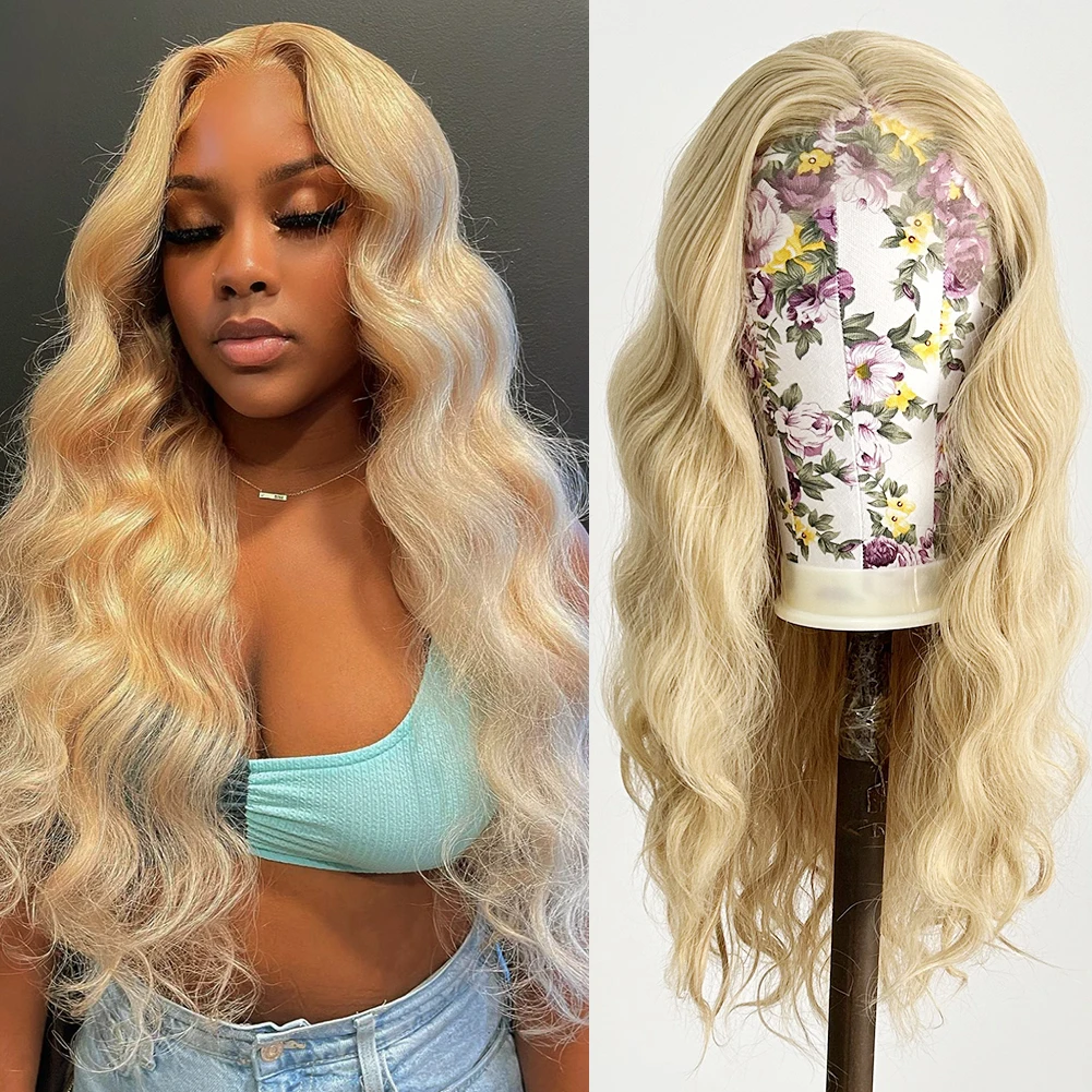 

Mix Blonde Wigs for Women Long Heat Resistant Synthetic Lace Wig Body Wave Lace Front Wigs Natural Hairline Cosplay Daily Used