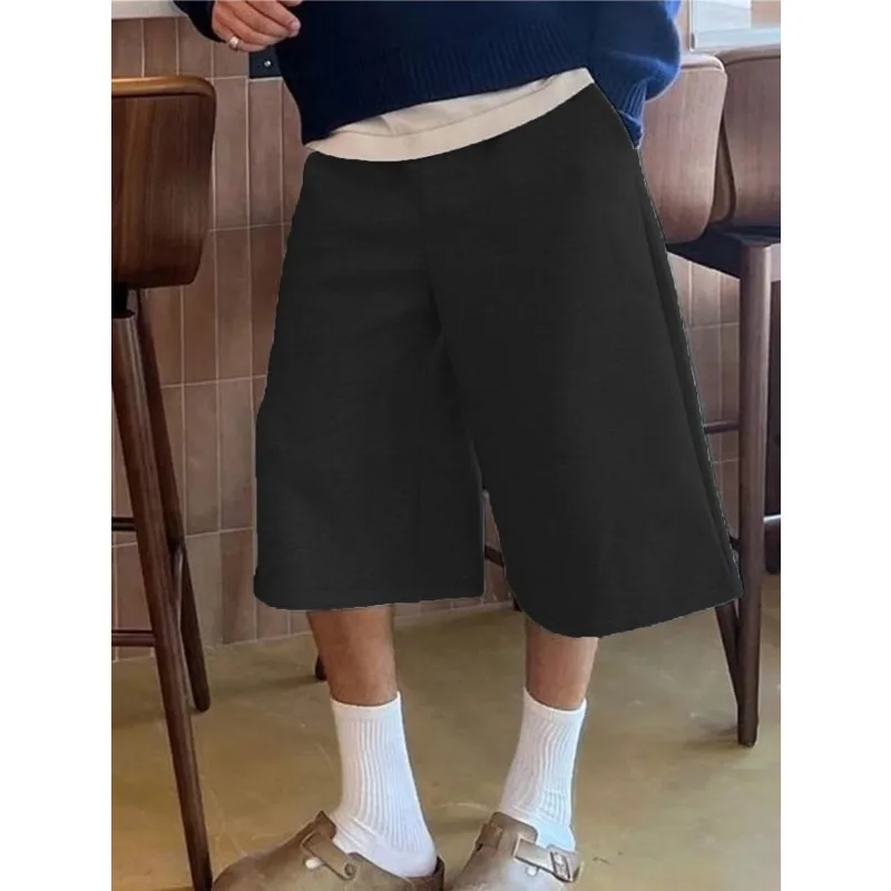 2026 Spring/Summer Autumn Sports Straight Shorts Lightweight Flat Loose Wide Legs