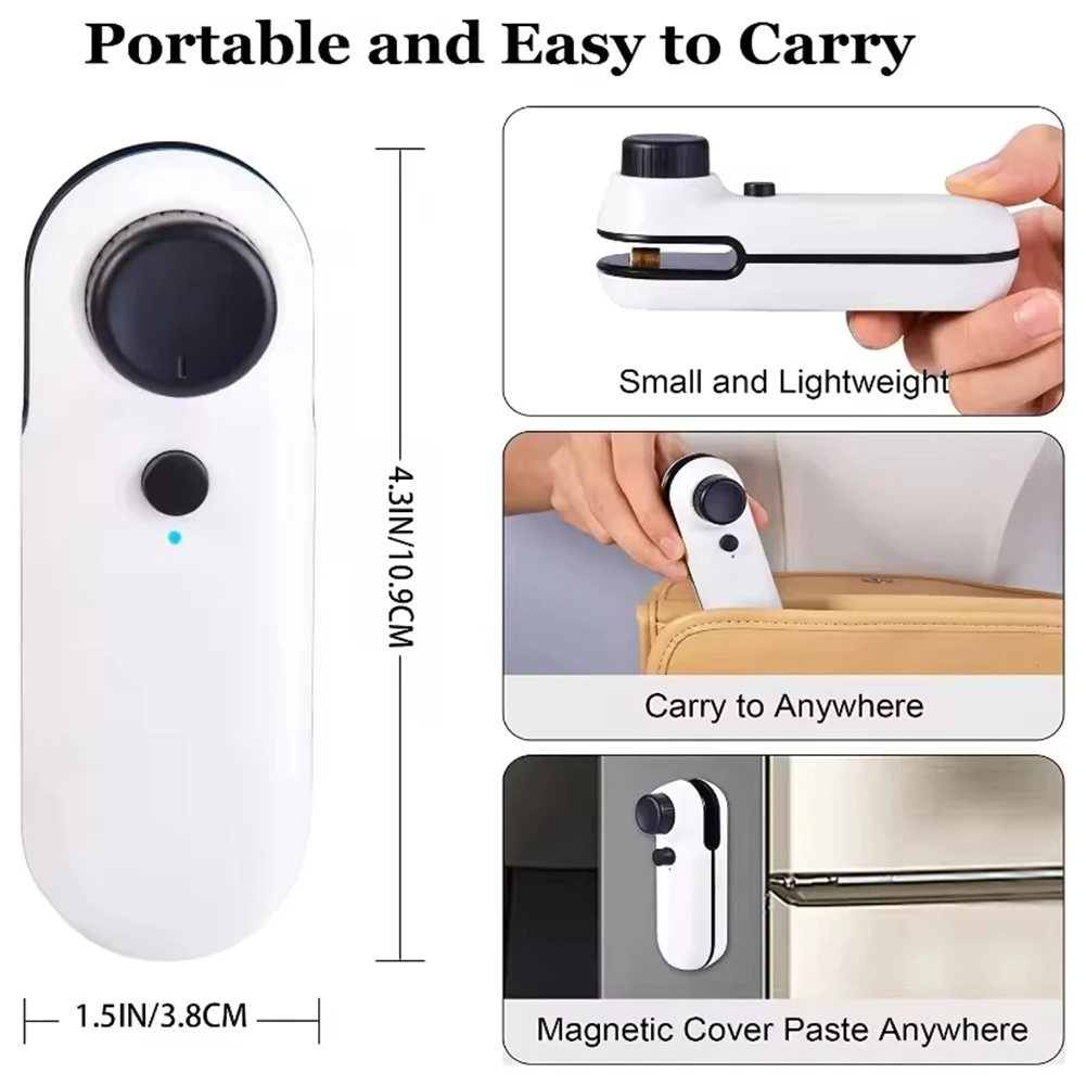 FZFZ 충전식 2-In-1 미니 열 실러 USB 비닐 봉투 실러 방습 스낵 B에 적합