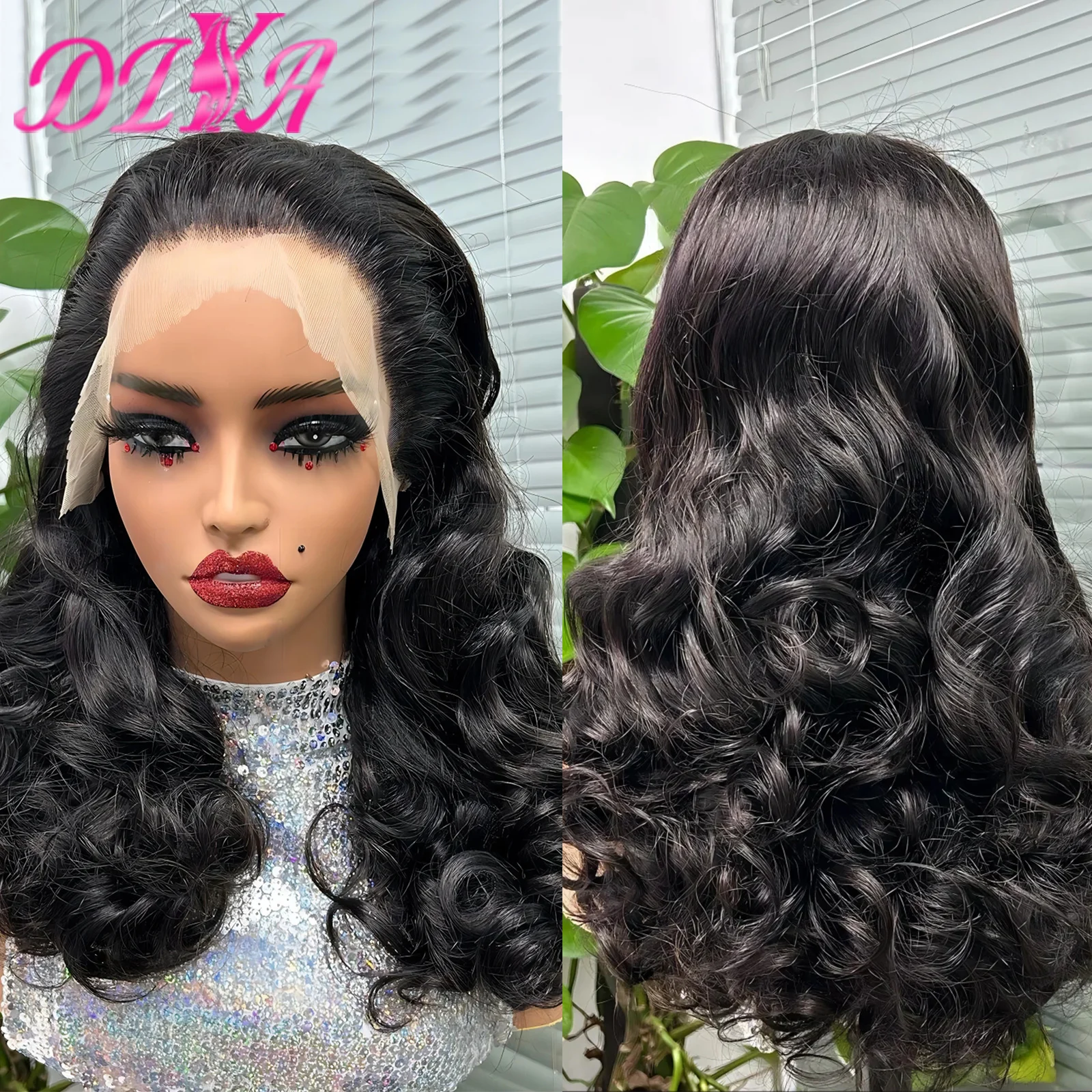 300% Density Loose Wave Human Hair Wigs 24 Inches Bouncy Curly Brazilian Remy Hair 13x4 Lace HD Frontal Wig for Black Women