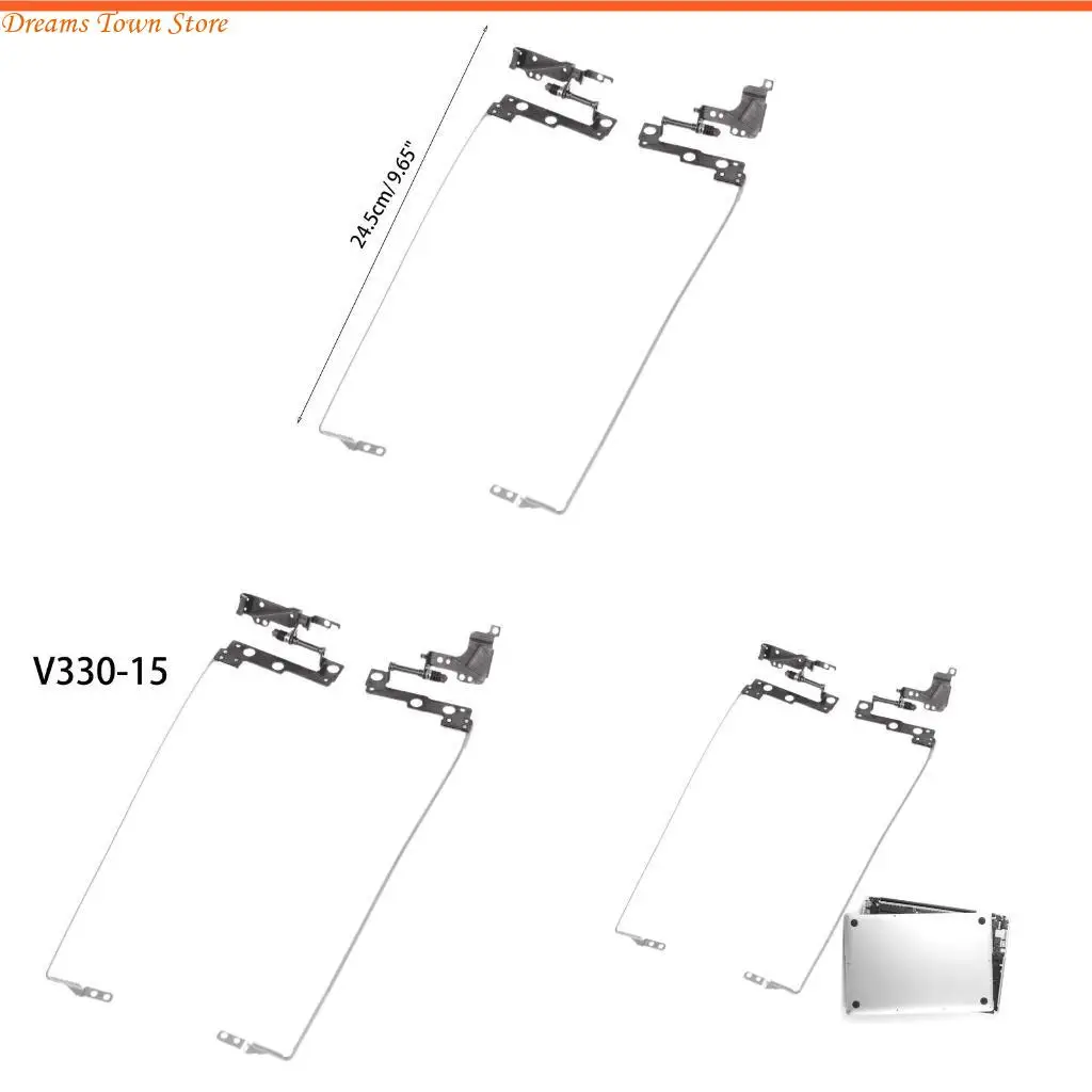 HX6A 24.5cm Laptop LCD Screen Hinges Set Left+Right Hinges Replacement for V330-15 V330-15IKB V330-15IGM Laptop Hinges