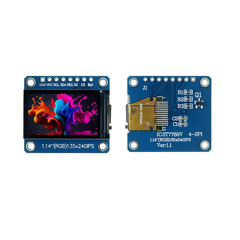 

1.14 Inch TFT LCD Display ST7789 SPI Interface 135x240 Resolution Color Screen - Narrow Bar Type Small Screen Module
