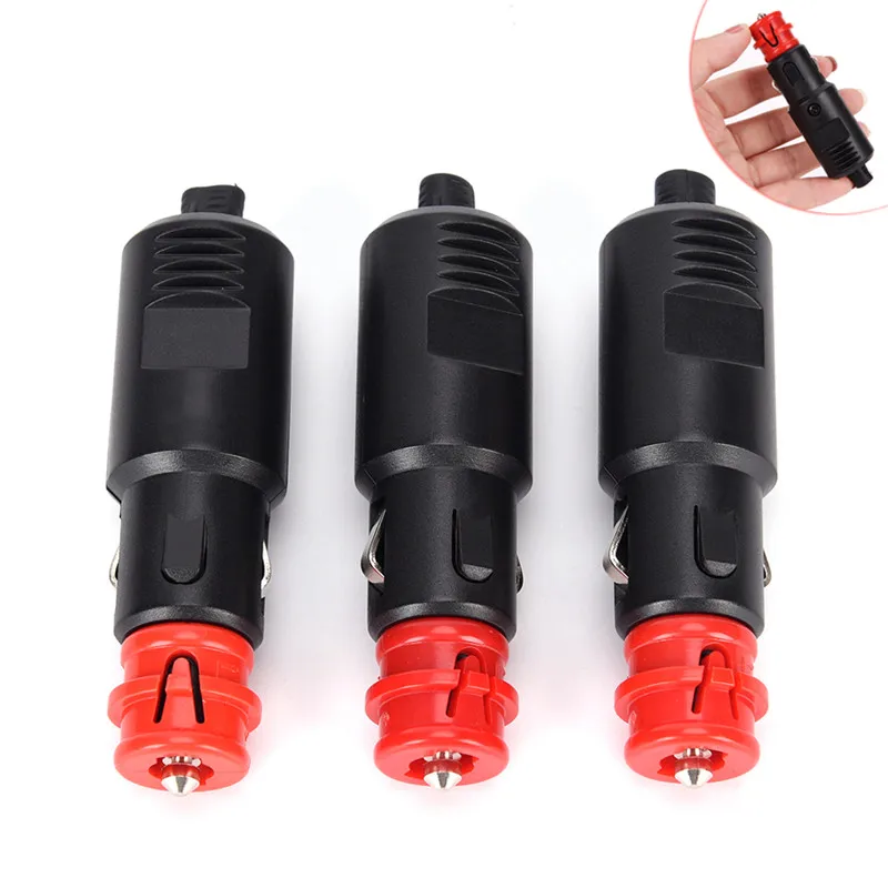 Hot! Universal 12V-24V Car Cigarette Lighter Plug Socket Power Plug Connection Male Adaptor Connectors