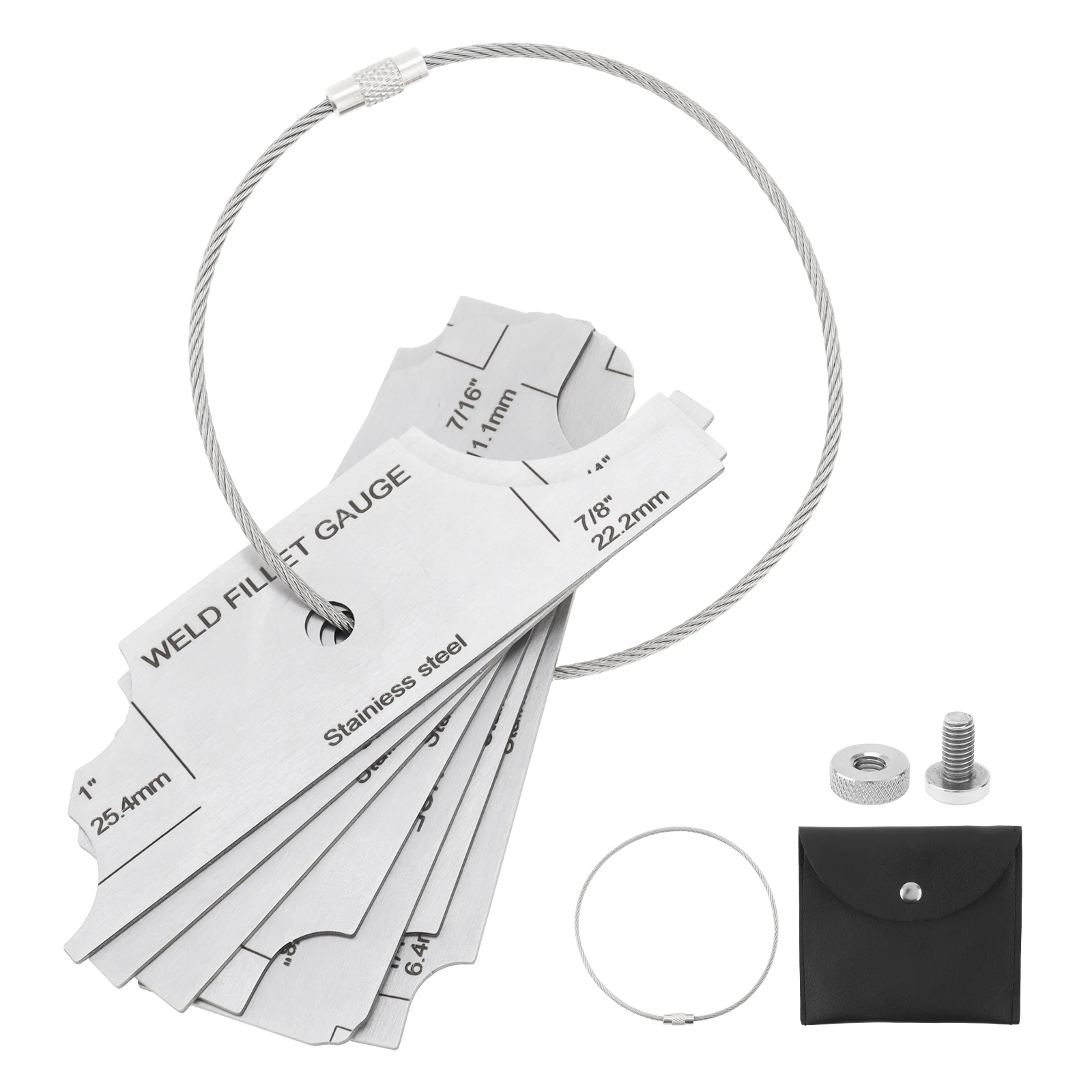 

Stainless Steel Fillet Weld Gauge Kit inch mm MG-11 Metric Imperial Scale E-tched Markings Welding Measure Inspection Tools