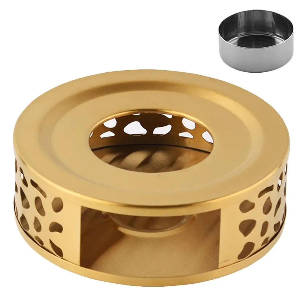 

Stainless Steel Teapot Warmer Hollow Metal Heater Base Tealight Holder Glass Coffee Tea for Home Office