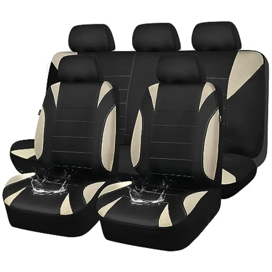 Waterproof Car Seat Covers Full Sets, Universal Fit Seat Covers for Cars, EVA Neoprene Seat Cover Set Full Sets, Interior Cover