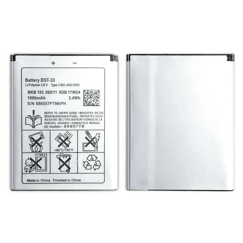 3.6V 1000mAh BST-33 Battery For Sony Ericsson K530 K550 K630 K660i K790 K790i K800 K800i K810 K810i Mobile Phone Batteries