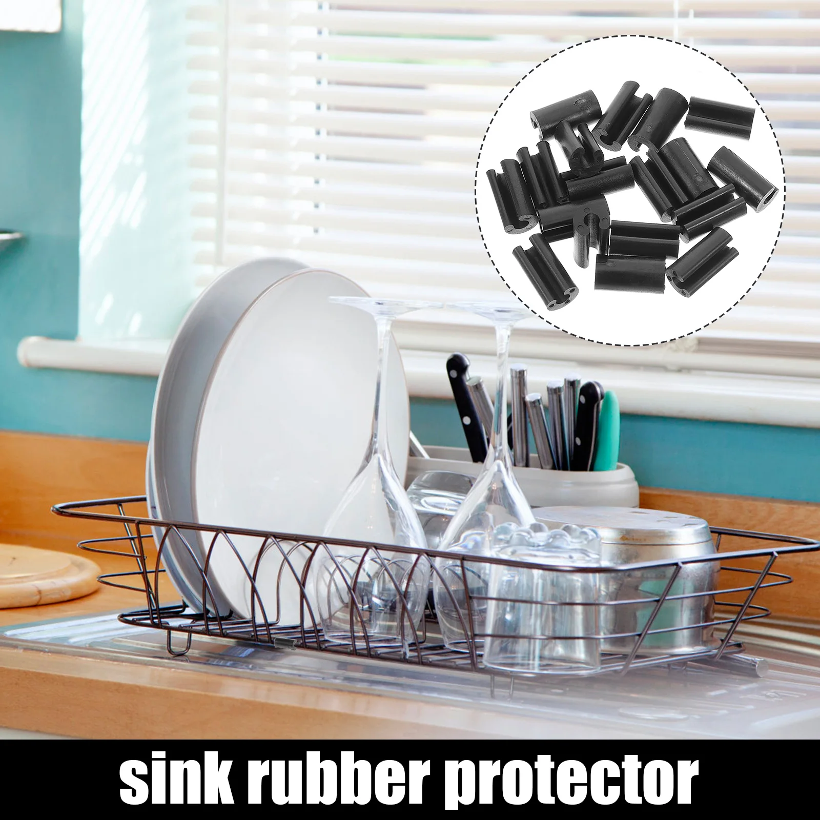 

50pcs Drain Basket Anti-Slip Foot Pad U-Shaped Rubber Feet for Sink Kitchen Accessories Bowl Rack Sink Protector Home
