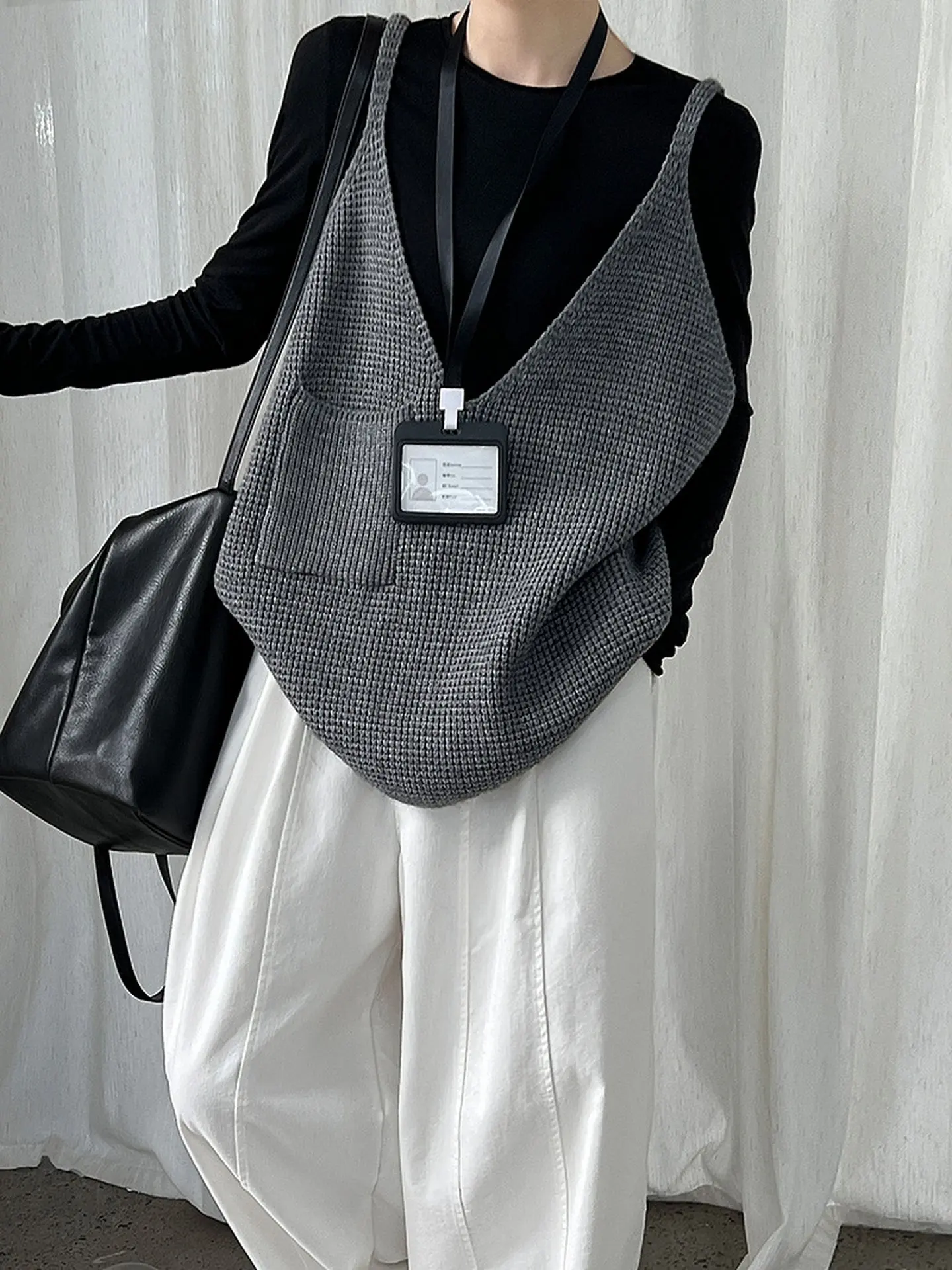 

ort Вязаный жилет на бретелях, женский многослойный жилет Svel Bal, дизайн для поездок на работу, смесь полипропилена V-Ne, стандартная посадка