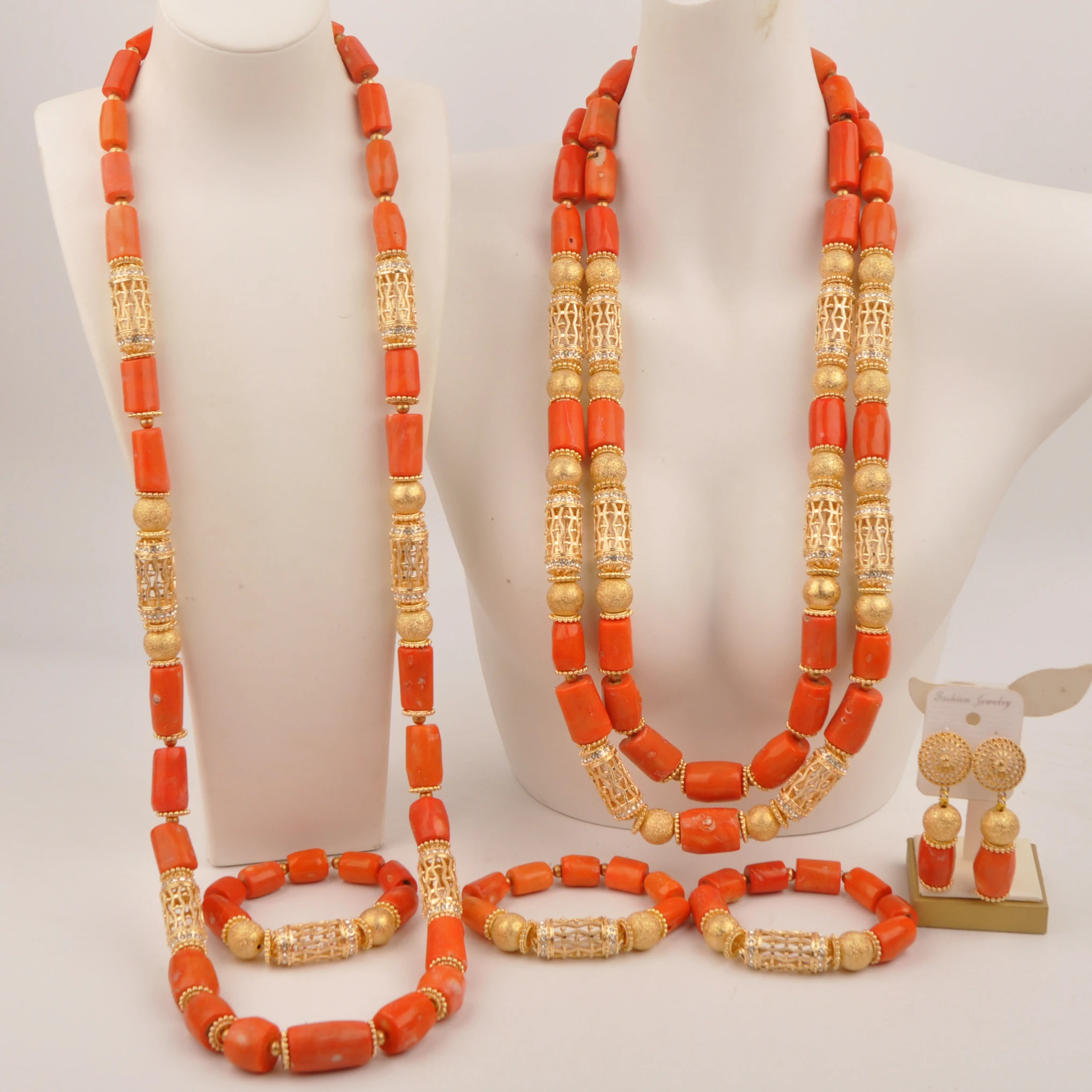 

Coral Wedding Set Orange Wedding Natural Jewelry Necklace African Jewelry Nigerian jewelry set