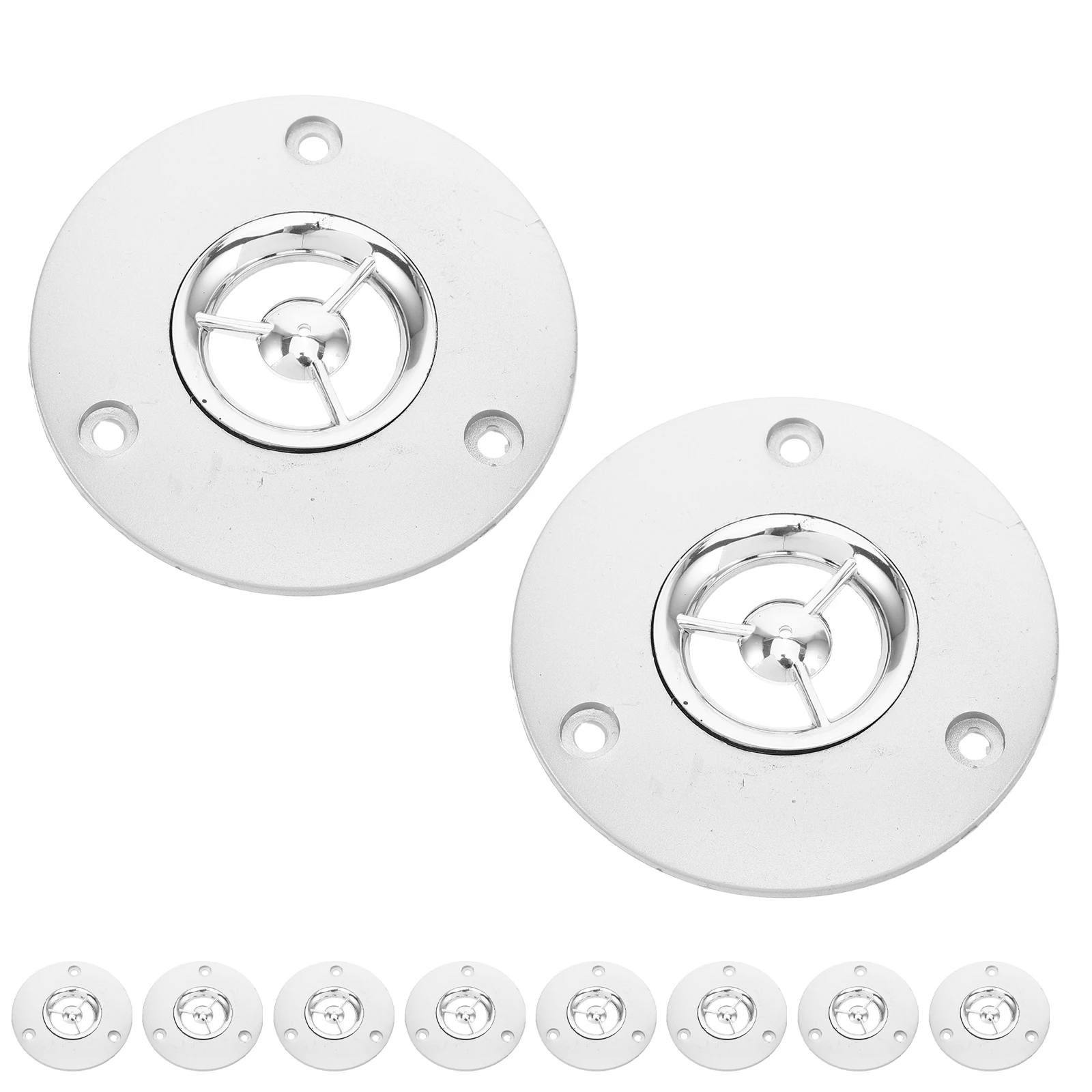 

10pcs 73mm Round Cover Electroplated Silver Gray Speaker Panel Car Audio Acoustic Front Protective Cover