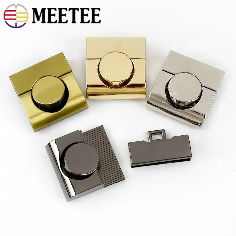 1-5Pcs 33mm Metal Bag Lock Buckles Square Snap Locks Women HandBags Closure Purse Decorative Clasp DIY Sewing Hardware Accessory