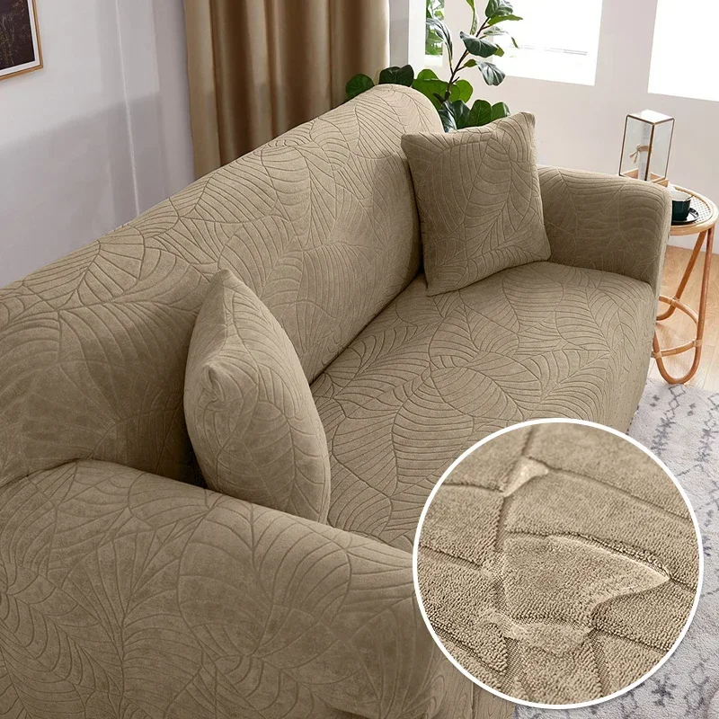 Thicken Jacquard Sofa Covers Elastic Corner 1/2/3/4 Seats Solid Couch Cover L Shaped Sofa Cover Protector Covers