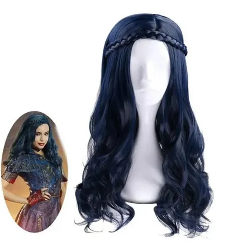 

Descendants 2 Evie Long Wavy Wig Cosplay Costume Women Heat Resistant Synthetic Hair Halloween Party Role Play Wigs