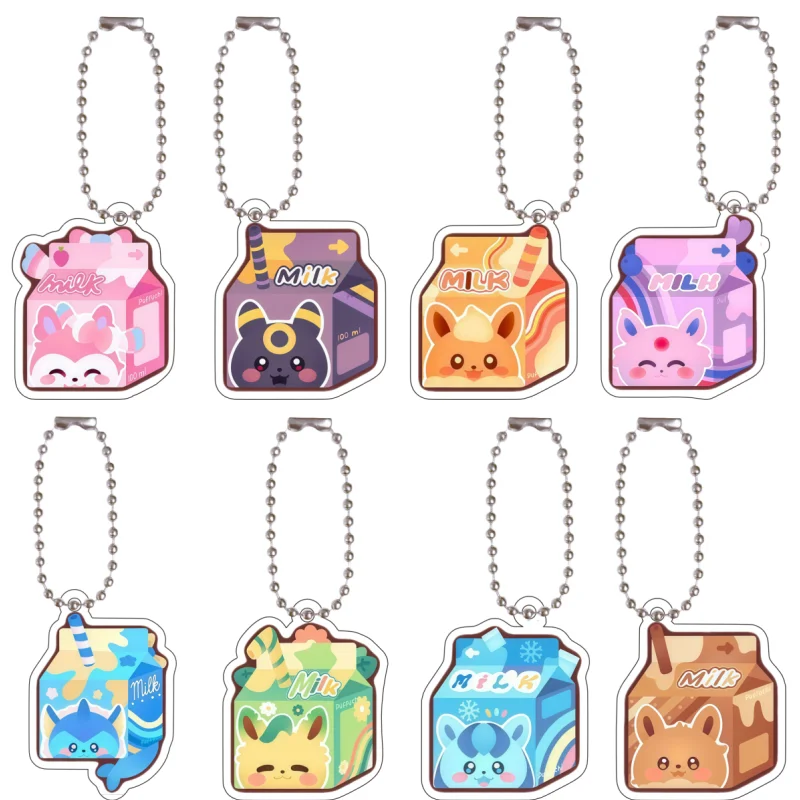

Anime Peripheral Recycled Acrylic Keychain for Sylveon Umbreon Flareon Espeon Vaporeon Leafeon Keychain Couple Pendant Gift